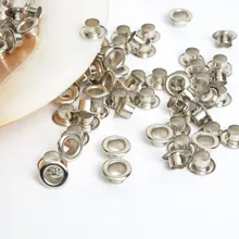 Œillets ronds argentés en métal de 5mm, 100 pièces, trou intérieur, pour Scrapbooking, embellissement, vêtements