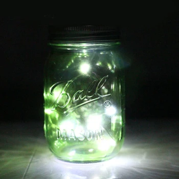 

Hot 10LEDs Solar Fairy String Light Box Jar Lid Garden Deck Party Decor Night Lights PLD
