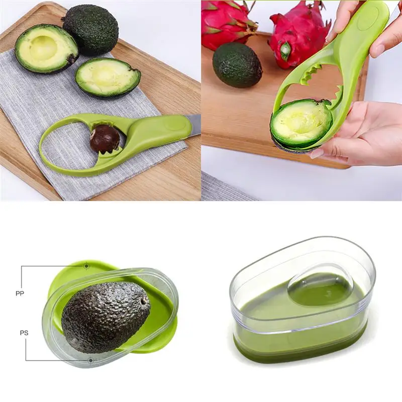 Практичный Нож для авокадо из нержавеющей стали, коробка для хранения авокадо, набор многофункциональный инструмент для фруктов, Набор домашних кухонные принадлежности