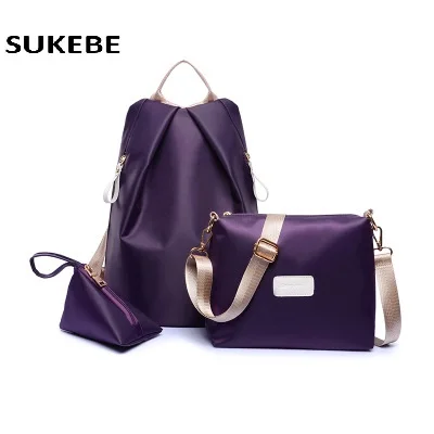 2017 Women fashion Handbag Oxford Cloth Messenger Bags Ladies Brand Design Bags Handbag+Messenger Bag+Purse 3 Sets