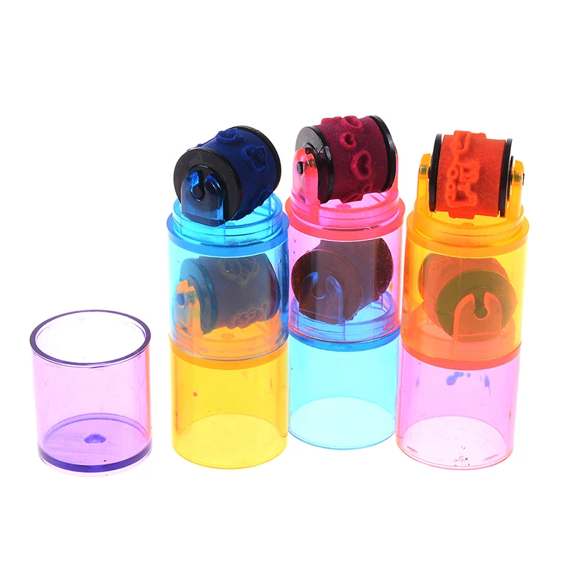 6pcs/set Combination Pens Shape Stamps Sets, Cycle Roller Stamp Kids DIY Handmade Scrapbook Photo Album Students Stamps Arts
