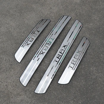 

For Car Styling Accessories Chevrolet TRAX 2014-2018 Door Sill Scuff Plate Car Sticker Stainless Steel Protectors Guard 4pcs/set