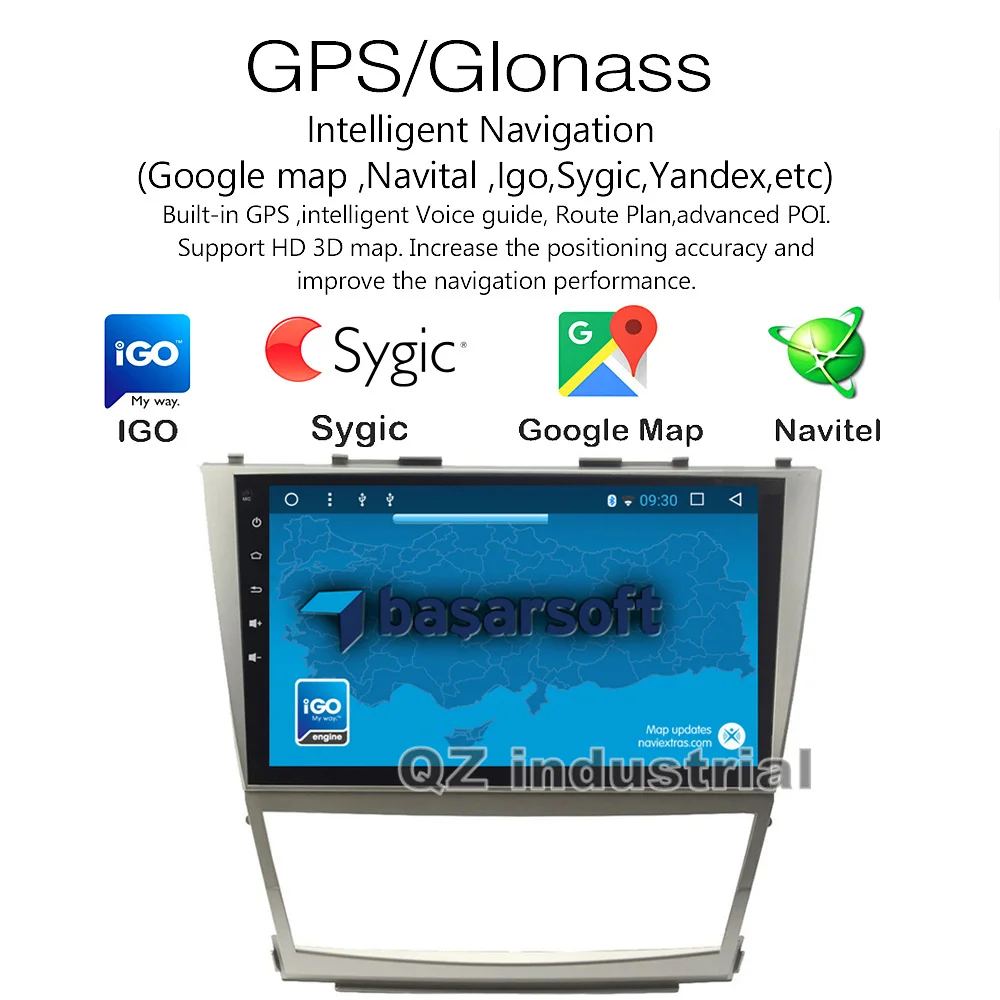 Cheap QZ industrial HD 10.1" 2.5D IPS 8core Android 8.1 T8 for Toyota Camry 40 2006-2011 car dvd player with GPS 4G WIFI Radio RDS BT 3