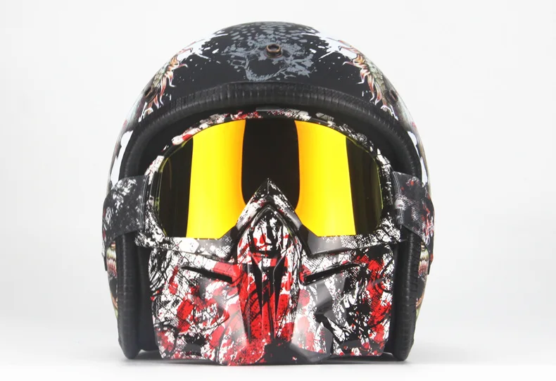 3/4 шлемы moto rcycle с открытым лицом винтажные moto rcycle moto rbike Chopper стиль moto шлем с goggle mask