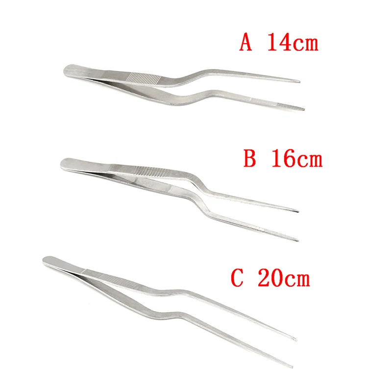 1 шт. угловой зажим хирургических инструментов Нержавеющая сталь Пинцет инструмент 14 см/16 см/20 см Пинцет Атравматическая Щипцы
