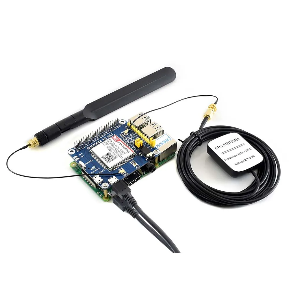 Шляпа Waveshare 4G / 3G GNSS для Raspberry Pi LTE CAT4 Северной Америки|Демонстрационные стенды| |