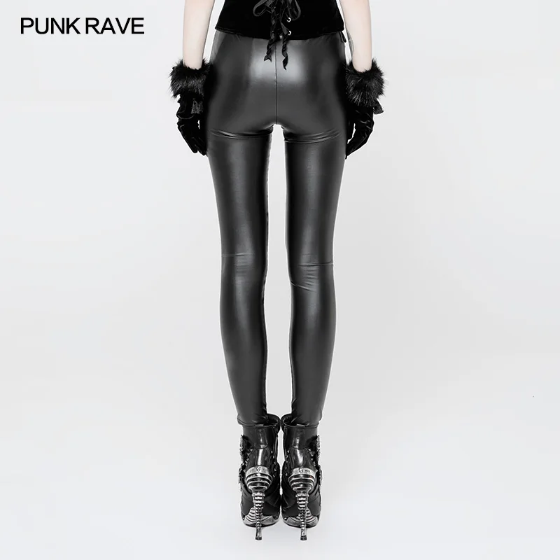 Steampunk rojo De Sexy En Encaje Club Fas Mujeres Relieve Rave Gótico Pantalones Negro Malla Leggings Vintage Cuero Fiesta Punk U1AEgqW