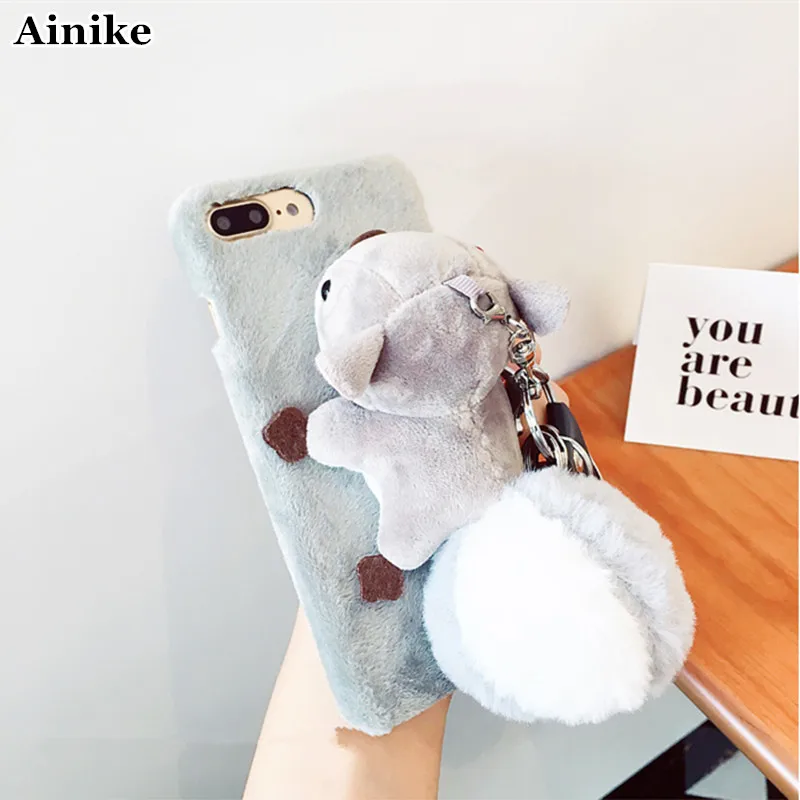 Ainike 3D милый мультяшный игрушечный мягкий пушистый чехол кукла для OPPO K1 R15 A3 R17Pro