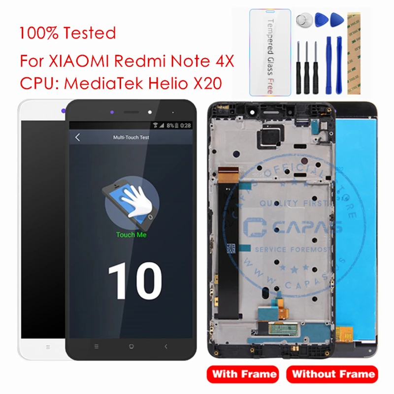 Для Xiaomi Redmi Note 4X MediaTek ЖК дисплей + рамка дигитайзер сенсорный экран в сборе для 4 Гб