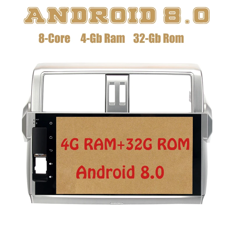 

Android 8.0 car radio gps for toyota Prado 150 2014 2015 2016 with Octa core PX5 4G RAM 32G ROM wifi 4g usb Auto Stereo Multimed