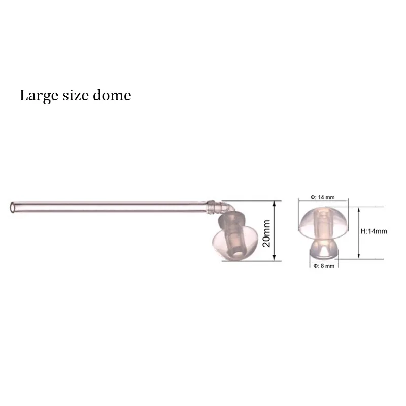 Кремниевые купола в форме гриба, беруши с трубкой, беруши с трубкой для слуховых аппаратов BTE - Цвет: Large dome