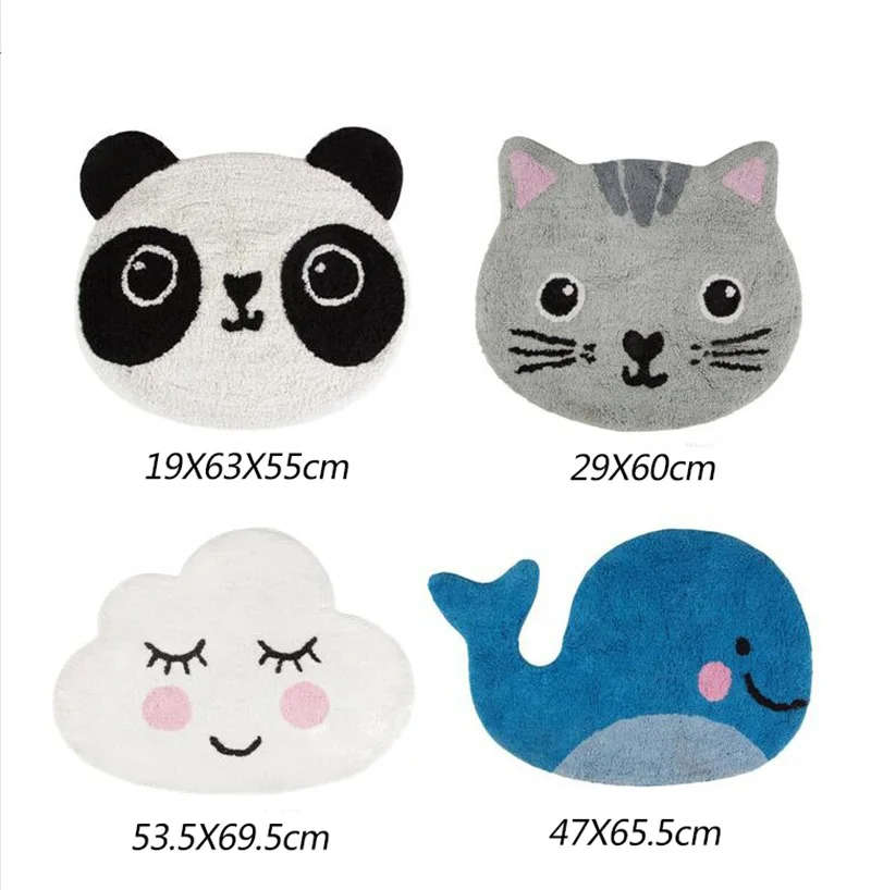 

Kids Rugs Newborn Baby Cartoon Panda / Cloud /Cat Printed Non-slip Mat Baby Crawling Mats Soft Play Game Pad For Infant Game Toy