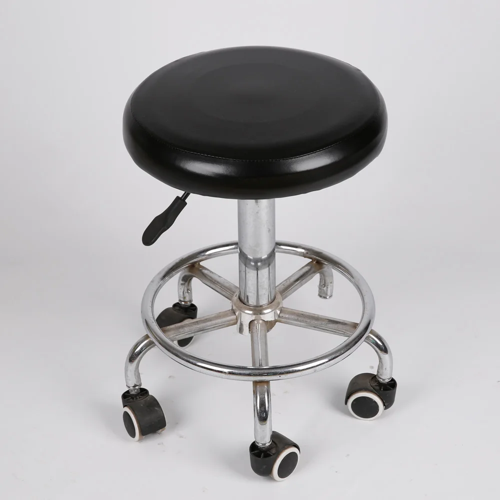 

2019 New 1PC Black/Red/Coffee/Grey 7 Colors Waterproof And Oildproof PU Leather Round Chair Cover For Bar Chair Decoration