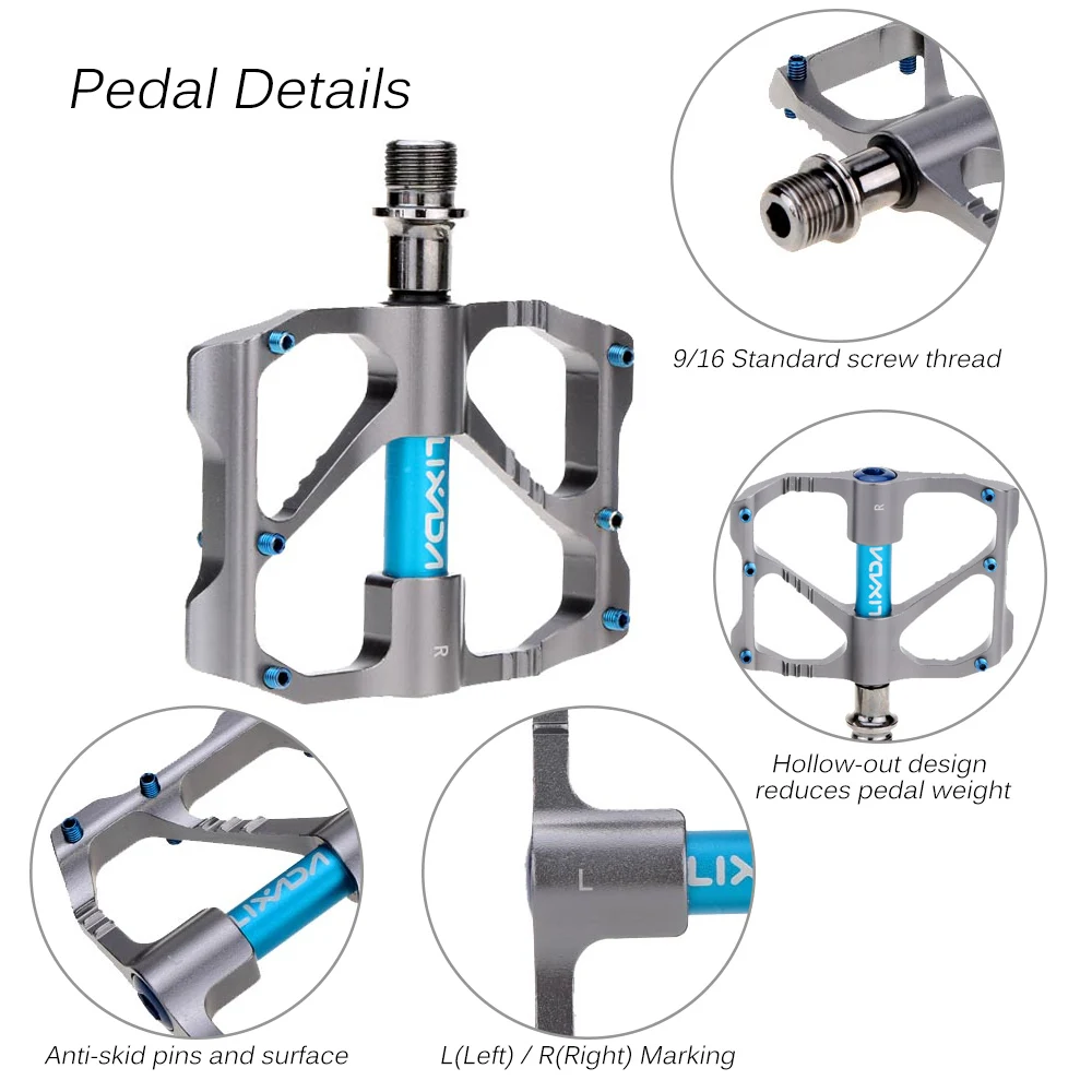 2 шт./пара педаль велосипеда Lixada алюминиевый сплав горный велосипед велосипедная педаль герметичные подшипники педали 9/16"