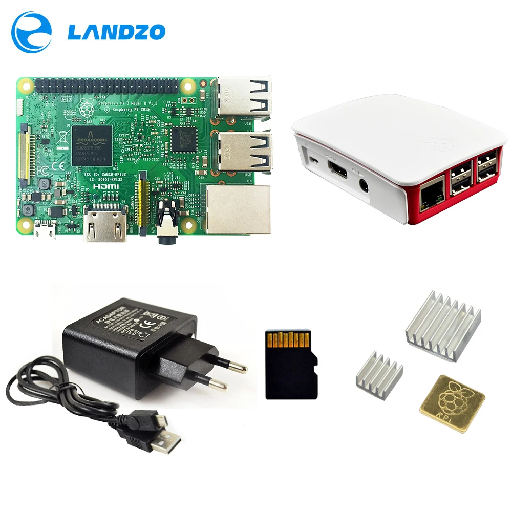 H Raspberry Pi 3 Model B Kit Pi 3 Board Pi 3 Case European Power Supply