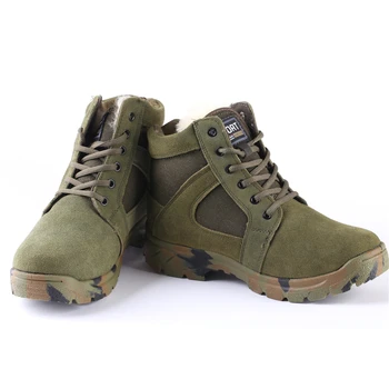 

Mens Anti-slippery Hiking Shoes Men Keep Warm Plush Winter Mountain Boot Men Skidproof Tactical Trekking Boot AA12002