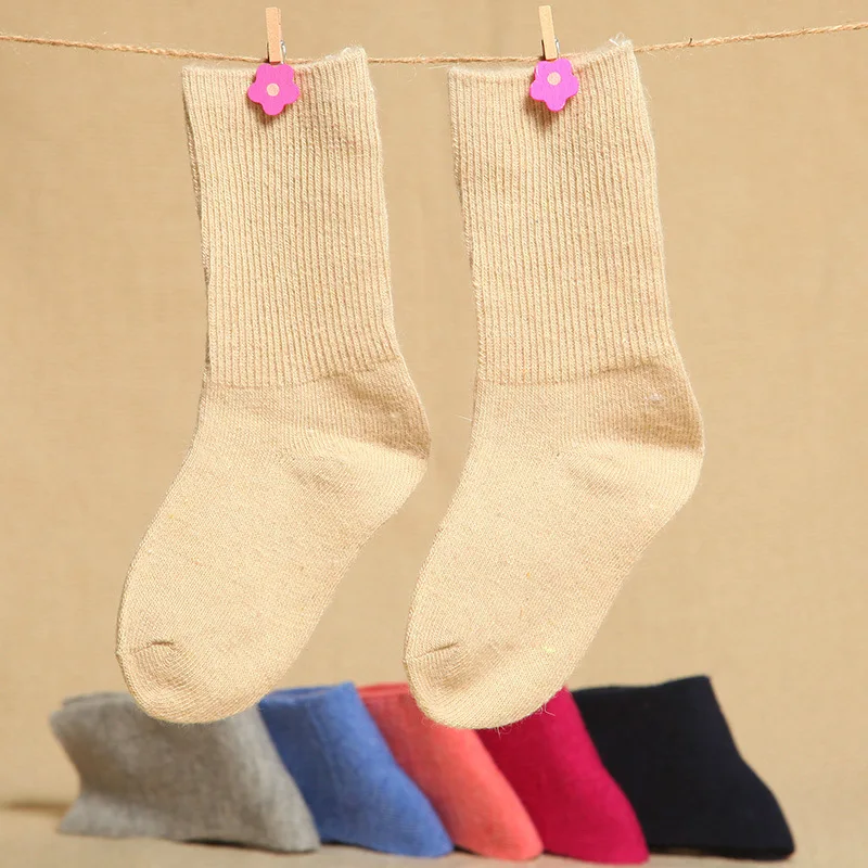 

Upset the baby socks in winter Pure color wool tube in warm baby socks suitable for baby 6 color 3 to 5 years old 10pcs=5pair