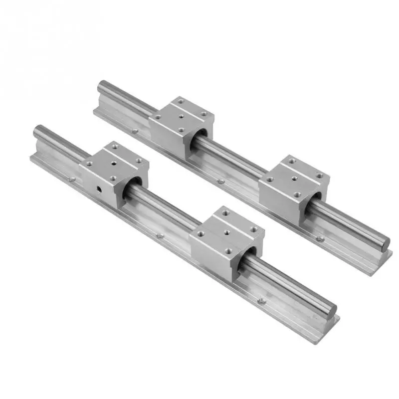 2Pcs 300mm12mm Slide Linear Guides Rail Shaft + 4Pcs Bearing Sliding