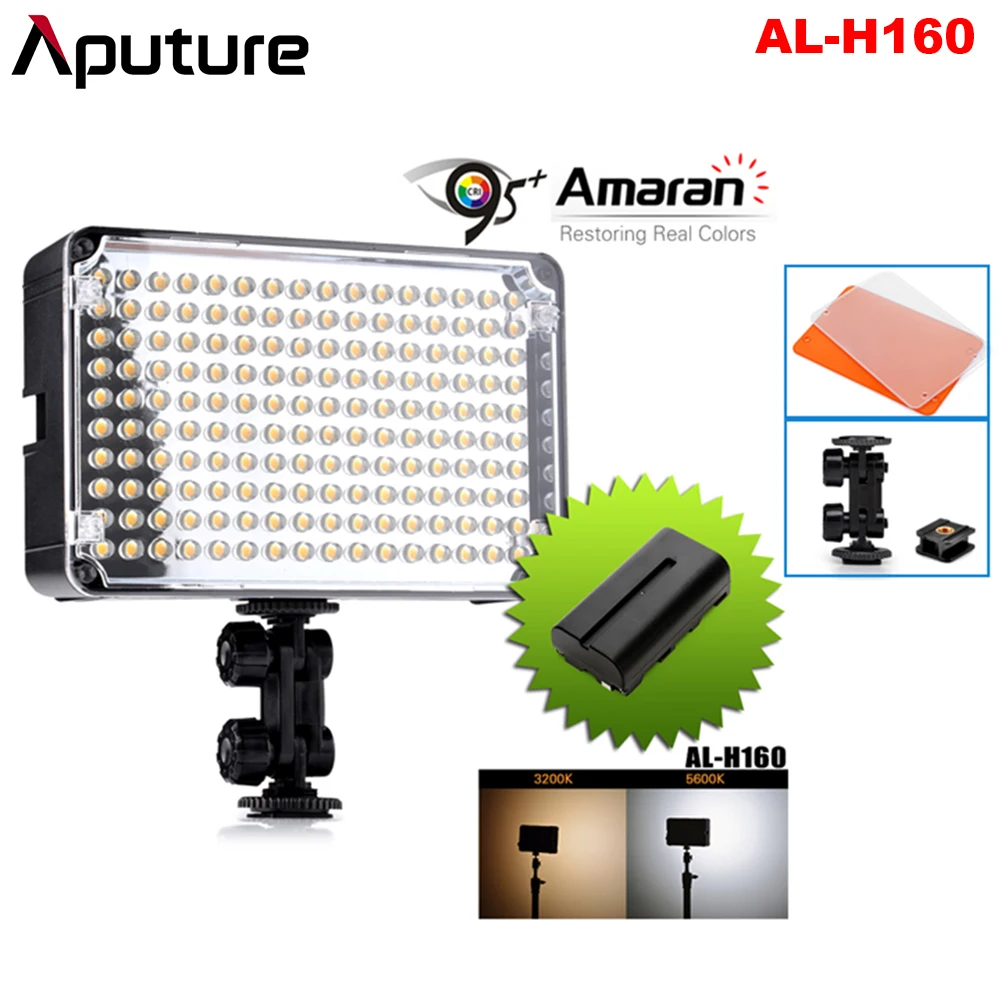Aputure Amaran AL-H160 CRI95+ 160 Pcs LED Video Studio Light Camera Photography Lighting with NP-F550 Rechargeable Battery | Электроника
