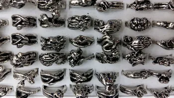 

wholesale fashion vintage alloy animal snake ring with color box mix design mix size