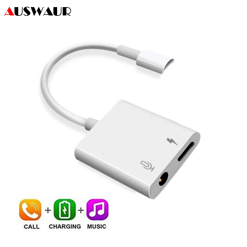 

3.5mm Aux Audio Charge Adapter for iPhone 7 8 Plus X XS Mas XR Charger and Headphone Earphone Adapter Support Call Remote