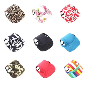 

Cute Pet Dog Baseball Cap Hat Small Dogs Summer Outdoor Caps Adjustable Hats with Ear Holes pet hat Headdress Accessories