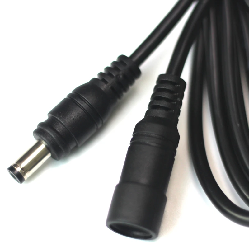 Водонепроницаемый Удлинительный кабель постоянного тока, провод длиной 2 метра, Мужской и Женский Разъем 5,5*2,1 мм, черный