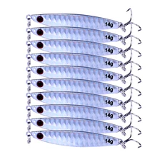 ThunderShower 10pcs Silver Metallic Jigs Exhausting Bait Winter Ica Fishing Deal with 14g 21g 30g 40g Synthetic Bait Fishing Lures