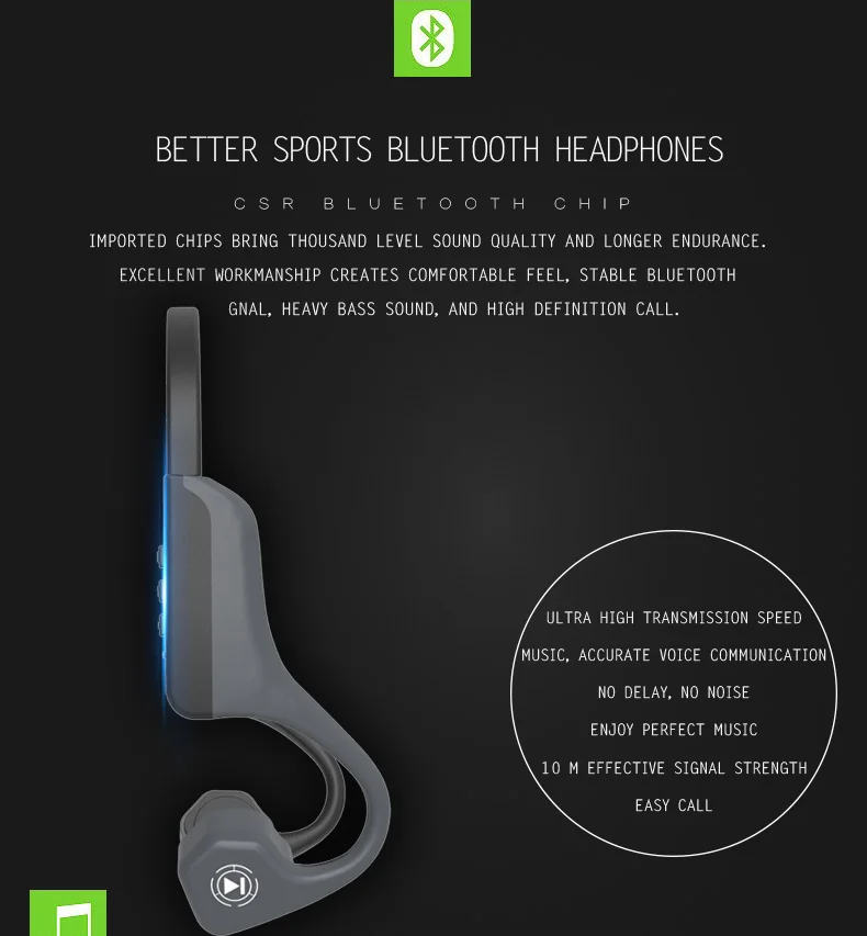 V8 беспроводной Bluetooth костной проводимости наушники спортивная Гарнитура для бега наушники для Iphone Android IOS