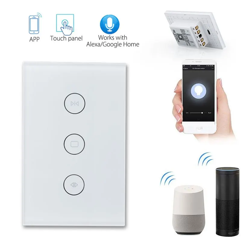 

Wall Switch Voice Control Timing Phone APP Wifi Electrical Blinds Switch Wifi Curtain Switch Delay Wifi Curtain Roller Switch