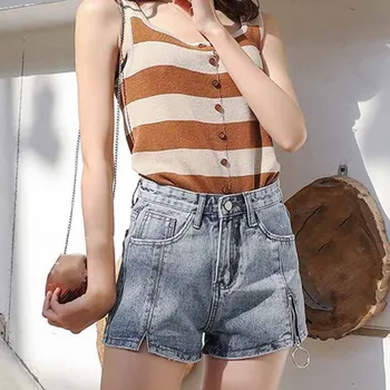 

Sexy High Waist Women Shorts Blue Skinny Denim Shorts Jeans Short Summer Streetwear Party Shorts