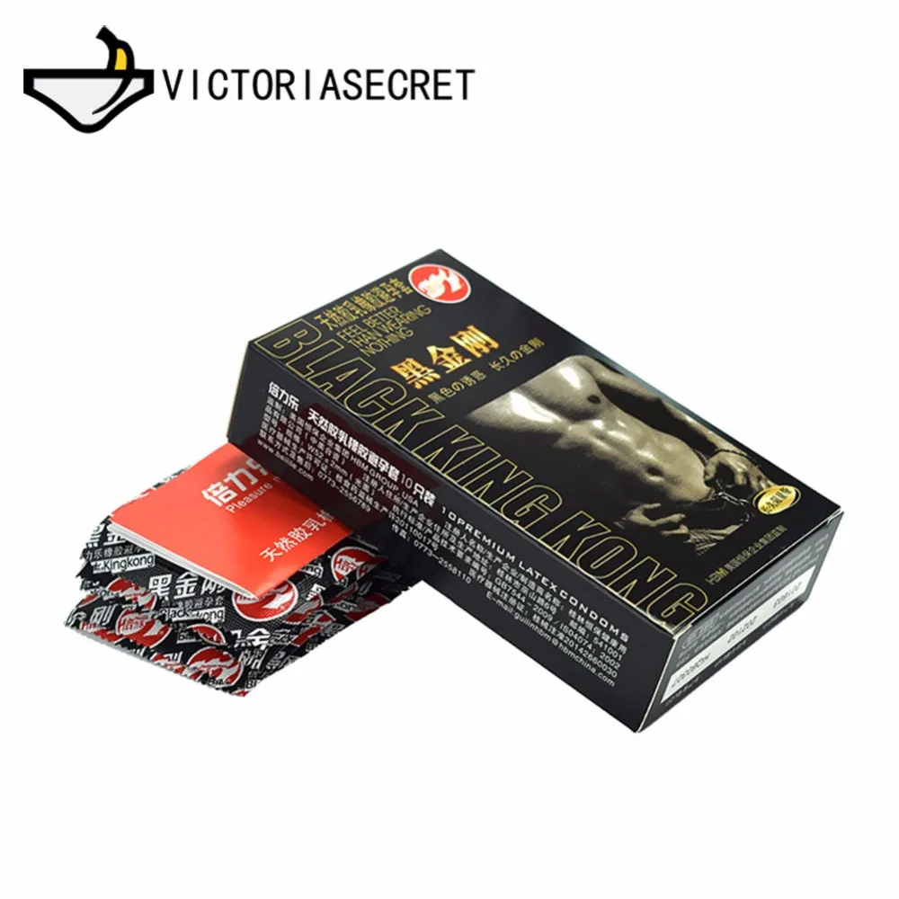 10 Pcs Black Condoms Slim Penis Sleeve Long Lasting Natural Latex Lubricated Condoms Men Contraception Sex Products Cock Ring