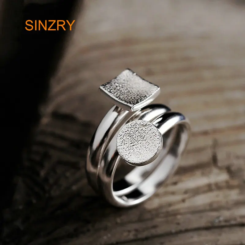Женское серебряное кольцо Sinzry геометрическое украшение из 100% стерлингового