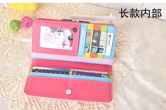 Kawaii волшебный милый короткий длинный зеркальный кошелек Hello Kitty для женщин