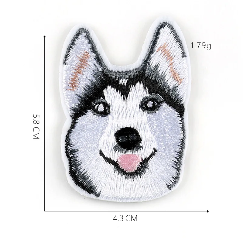 

Husky Dog Embroidered Patches Cute Iron On Sewing Applique Badge Clothes Patch Stickers For Jackets Jeans Garment