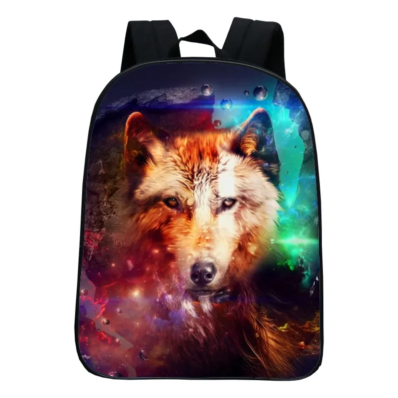 

Multi Size Optional Printing Starry Sky Animal Wolf Women Backpacks Men Big School Bags for Kids Baby Bookbag Children Gift