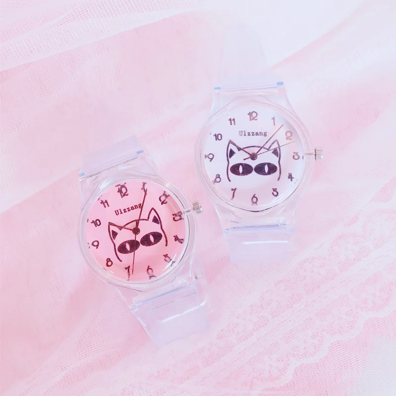 

Lovely Cartoon Pattern Design Children Watches Transparent Watch Child Sweet Beautiful Student Quartz Watch for Kids Boys Girls