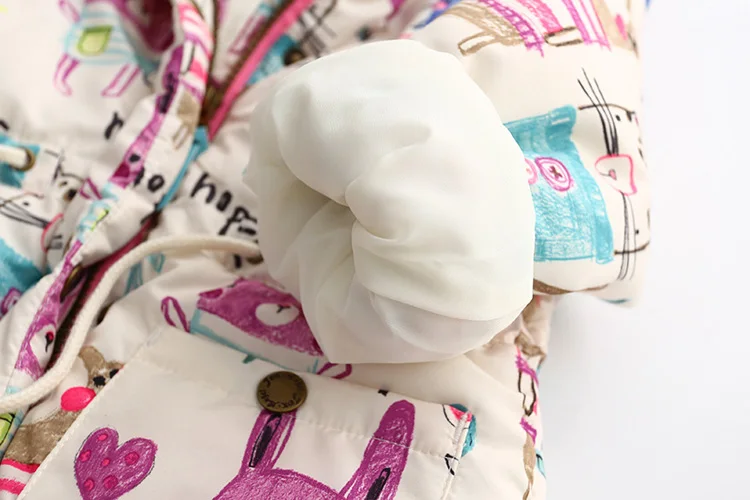 Jaquetas para Meninas Cabolsas com Capuz Roupas do Bebê Novo Outono Inverno Crianças t Graffiti Parkas Bebê Meninas Quente Outerwear 1-7 16 Mamãe e Bebê
