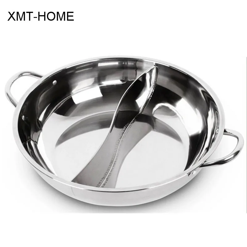 

XMT-HOME Stainless steel panelas souce pans compartment soup pan hot pots saucepan cooking casserole non coating panel pot