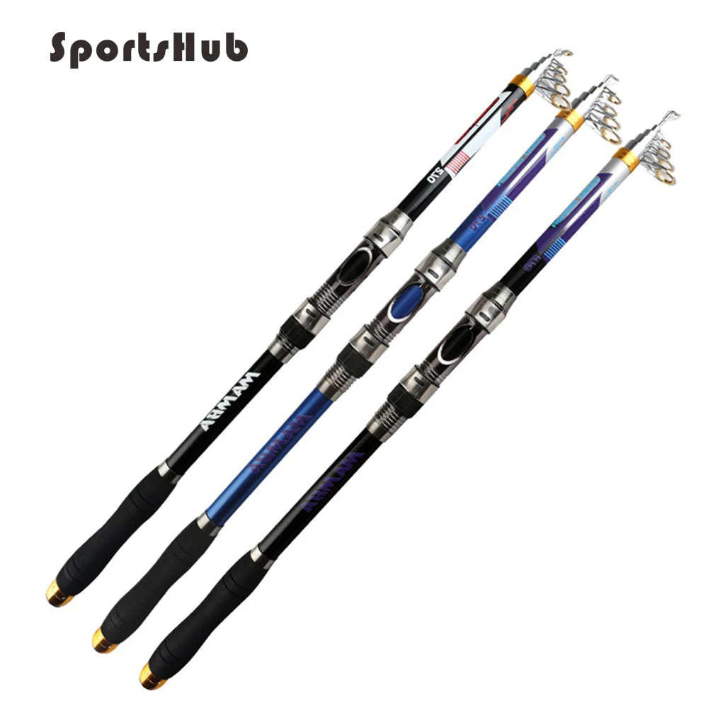 

SPORTSHUB 99% Carbon Portable Telescopic Fishing Rod Spinning Fish Hand Fishing Tackle Sea Rod Ocean Rod FT0083