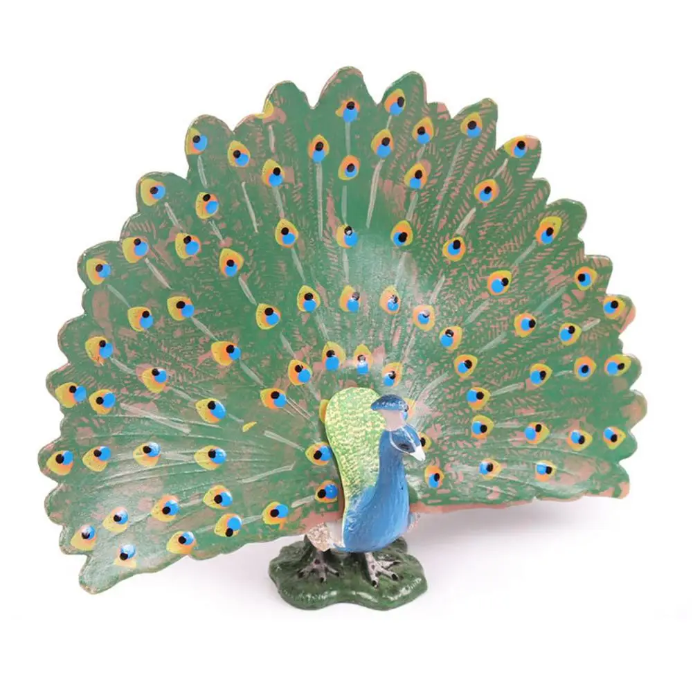 Wildlife Toy Model Simulated Peacock Model Action Figure Hand Painted
