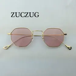 ZUCZUG шестигранные солнцезащитные очки Для женщин небольшая рамка солнцезащитные очки пилота мужчин Брендовая Дизайнерская обувь Синий