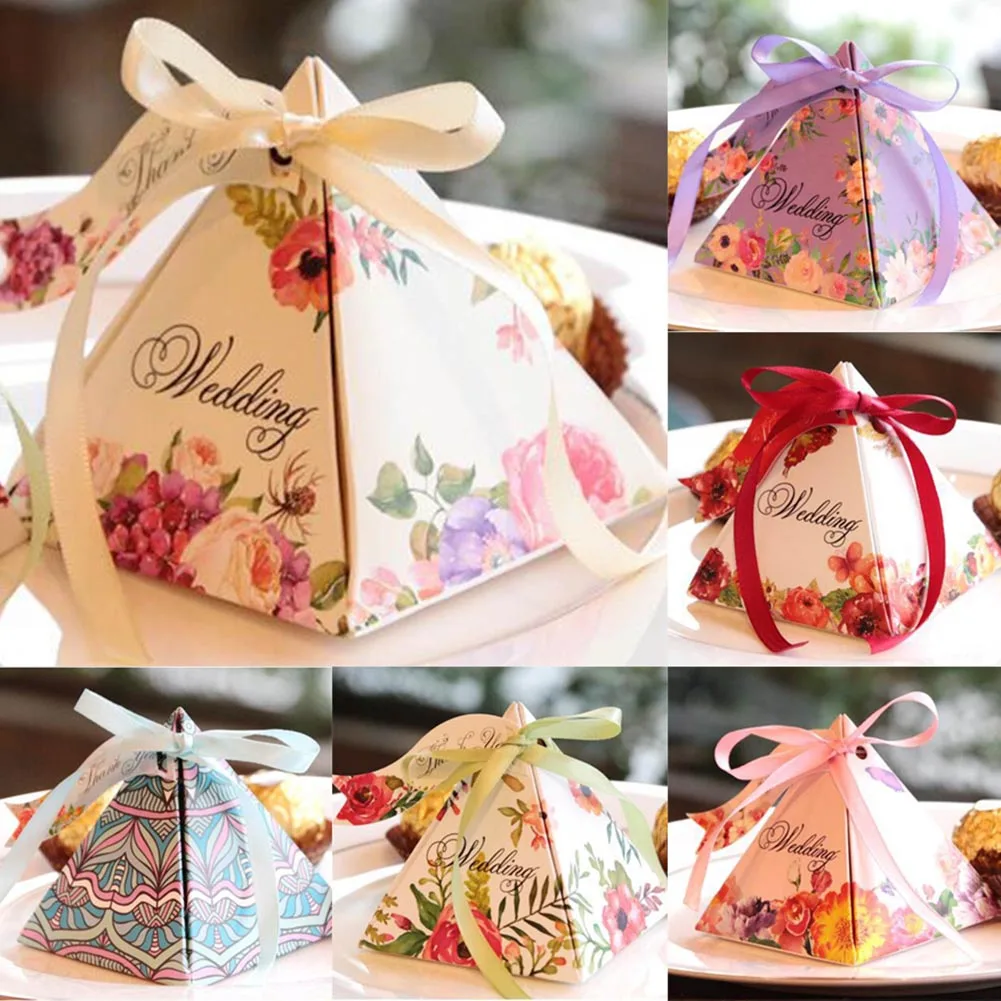 Favor Sweets Box Wedding Decoration 20Ps/pack Floral Wedding Candy