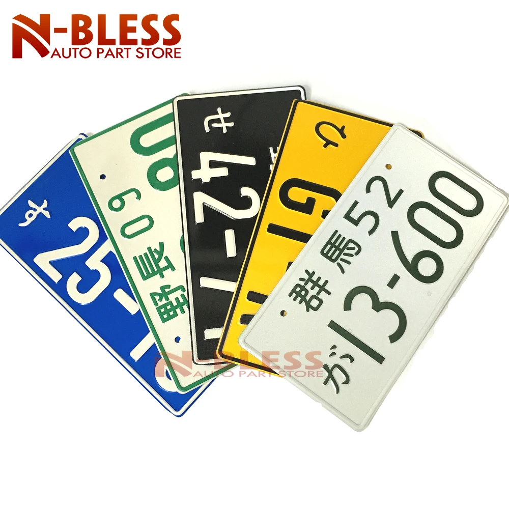 Hot Universal Numbers Japanese Auto Car License Plate Aluminum Auto Tag