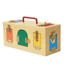 Montessori Toys 3 Years Lock Box Montessori Materials Sensorial Educational Wooden Toys For Children Montessori Baby Toys UE1066
