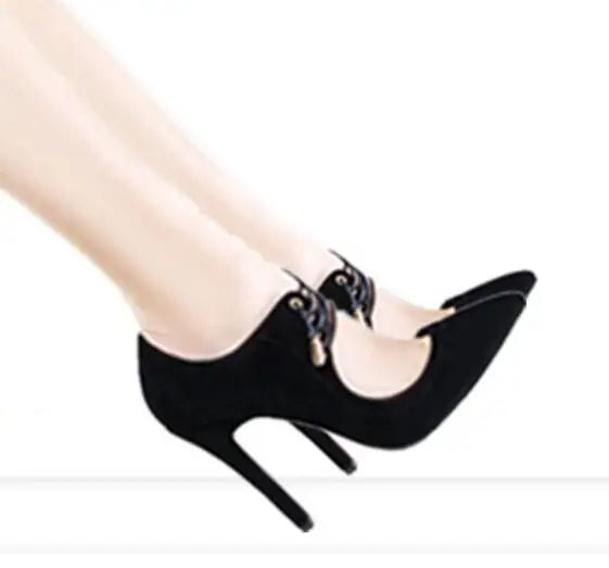 

manmitu-Free Shipping new European Adult single shoes women pumps genuine leather ladies fashion lace-up pointed toe high heels