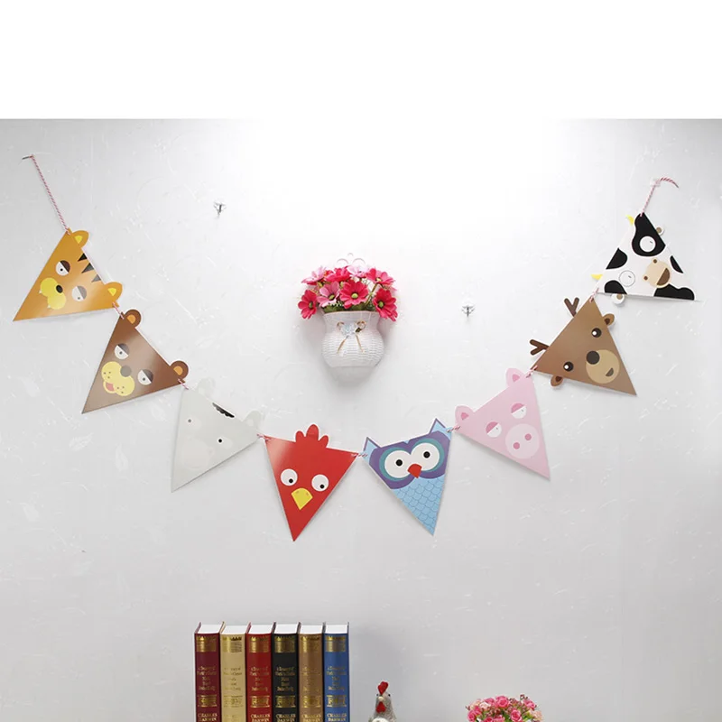 

Happy Birthday Animals Decoration Candy Bar Bunting Garlands Party Decor Children's day Babyshower Wreath Slingers Supplies