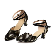 Профессиональный Для женщин Туфли для латинских танцев мягкая подошва Бальные танго социальных Salsa вечерние танцевальные туфли для дам каблук 3,5 см/5,5 см