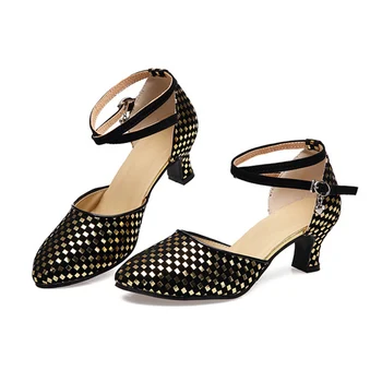 

Professional Women Latin Dance Shoes Soft Bottom Ballroom Tango Social Salsa Party Dancing Shoes For Ladies Heel 3.5cm/5.5cm