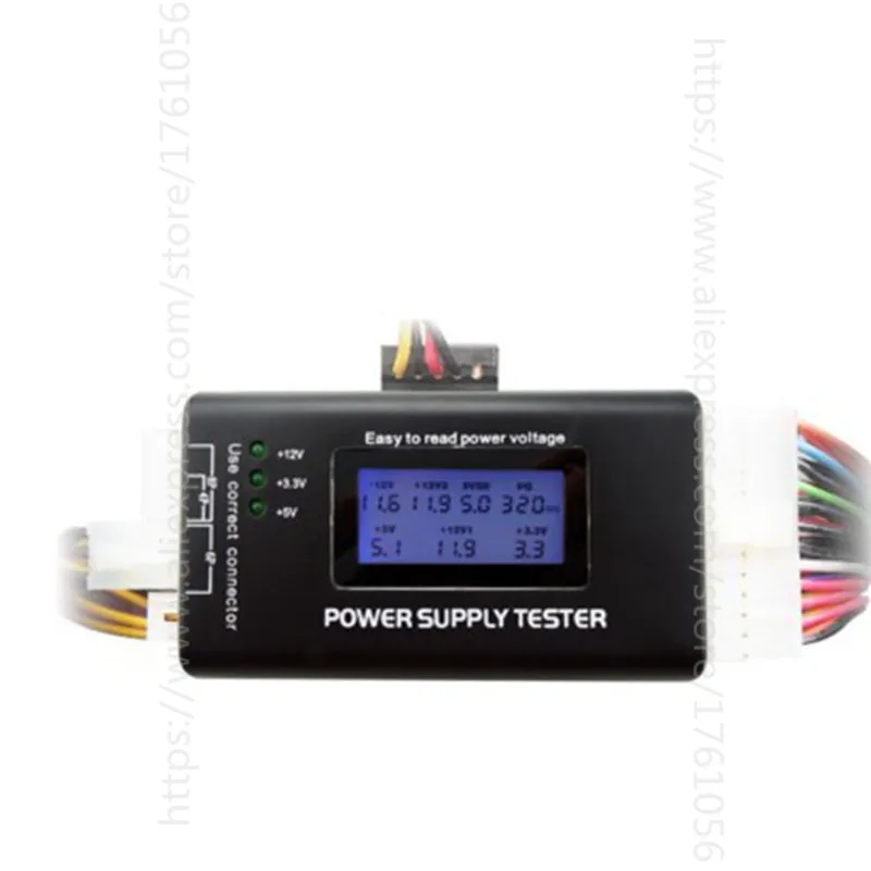 الكمبيوتر PC امدادات الطاقة فاحص مدقق 20/24 دبوس SATA HDD ATX BTX متر LCD الجملة مخزن